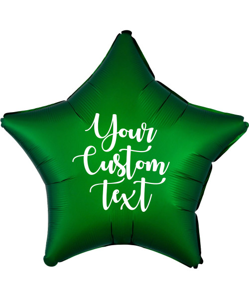 19" Personalised Star Foil Balloon - Satin Luxe Emerald Green