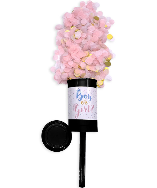 Gender Reveal Confetti Party Popper (18cm) - Baby Girl