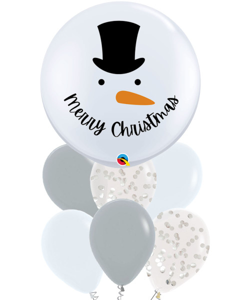 [Merry Christmas 2023] Merry Christmas Jumbo Balloons Cluster - Snowman