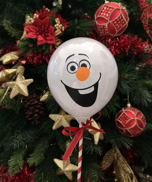  [Merry Christmas 2022] Snowman Aqua Balloon on Stick (5inch) - The Cheery Frosty