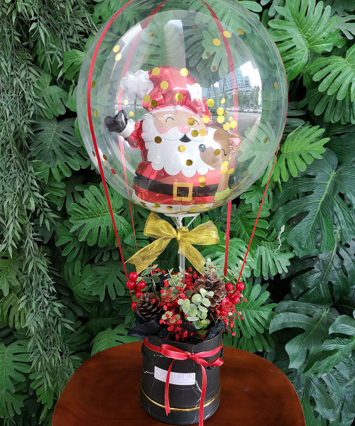 [Merry Christmas 2023] Christmas Balloons Bouquet Box (In-The-Air Series) - Santa Buddy Globe