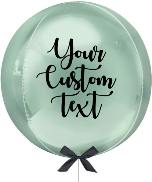 16"/41cm Personalised Orbz Sphere Shaped Balloon - Mint Green
