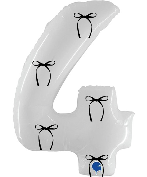 (Pick Your Own Number) Coquette 40" Giant Number Foil Balloon - Elegant White