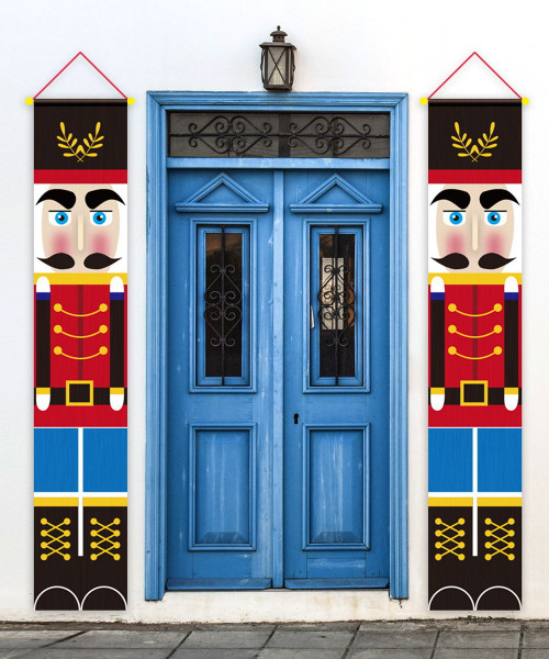 [Merry Christmas 2025] Christmas Wall Hanging Banner (180cm) - Two of a Kind Nutcracker
