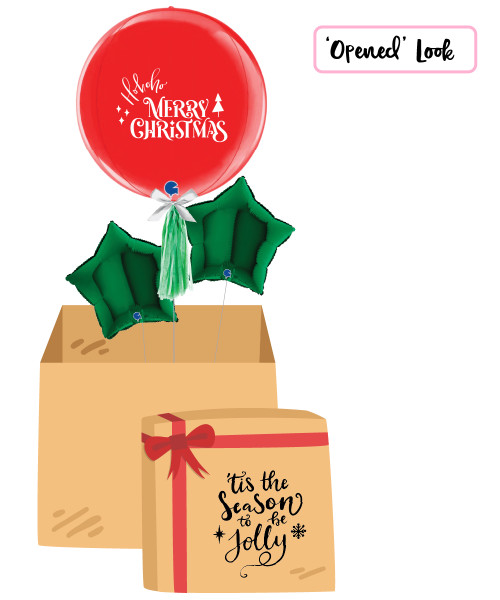 [Merry Christmas 2025] 15" Personalised Red Globe Balloons Surprise Box