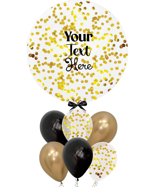 (Create your own color) 36'' Personalised Jumbo Round Perfectly Round Balloons Cluster - Round Confetti (1cm) & Fashion Color
