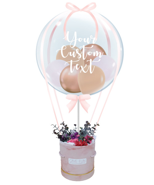 Personalised In-The-Air Balloons Bouquet Box - Rosy Dream