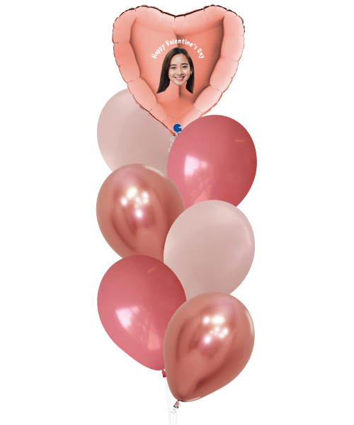 [Happy Valentine's Day] Personalised Full Color Image You're Loved Balloons Cluster - Fashion Color