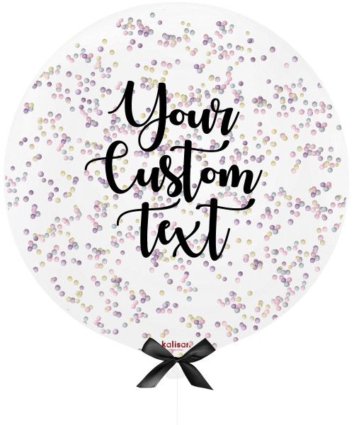 36'' Personalised Jumbo Perfectly Round Balloon - Snowball Pastel Rainbow