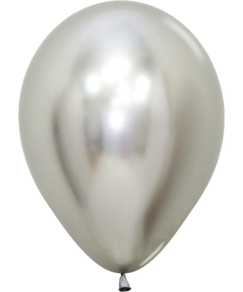 5" Mini Reflex Round Latex Balloon - Silver 