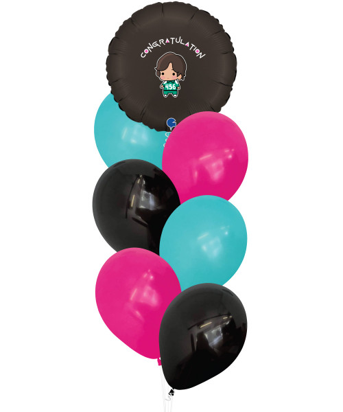 [Birthday] Personalised Full Color Image Round Foil Balloons Cluster - Squid Game Player

Color Combination: Round Foil Satin Fumé Black, Fashion Black, Fashion Aquamarine and Fashion Fuchsia