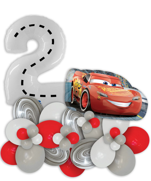 Happy Birthday Number Balloons Centerpiece - Cars Lightning McQueen (Choose your favorite Colors!)

Colors:  Fashion Red, Fashion White, Fashion Grey, Marble Black & White