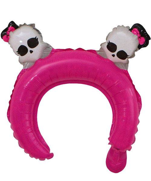 [Frightfully Fun Halloween] Trendy Halloween Balloon Headband - Lady Skull