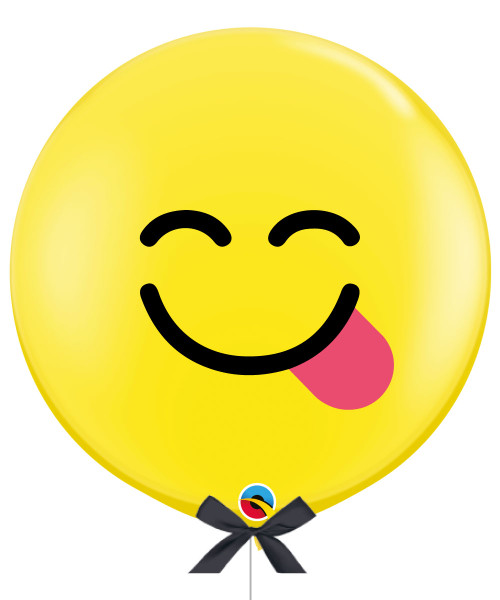 [Emoji] 36" Jumbo Perfectly Round Emoji Face with Tongue Balloon 