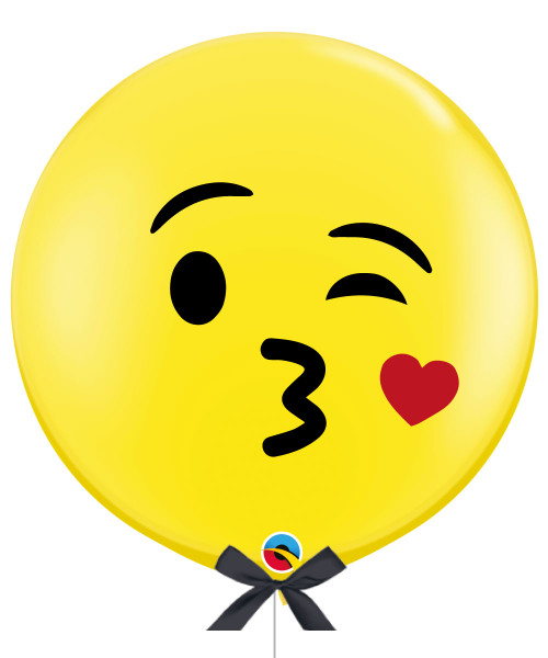 [Emoji] 36" Jumbo Perfectly Round Emoji Balloon - Kisses