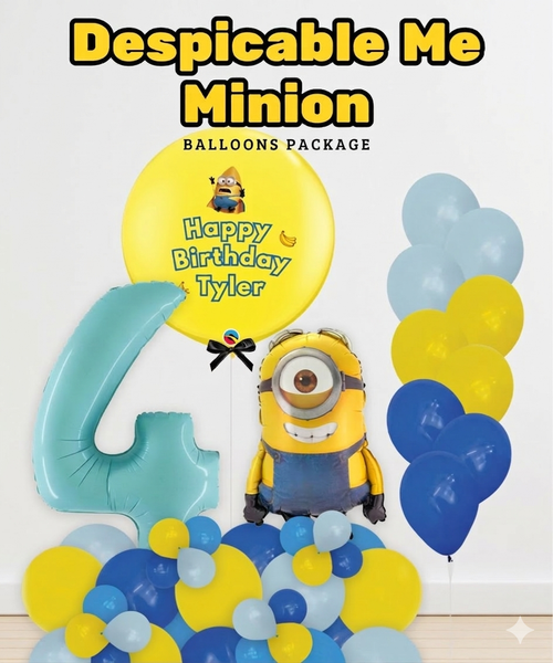 [Minion] Despicable Me Minion (Personalised Text) Balloons Package
