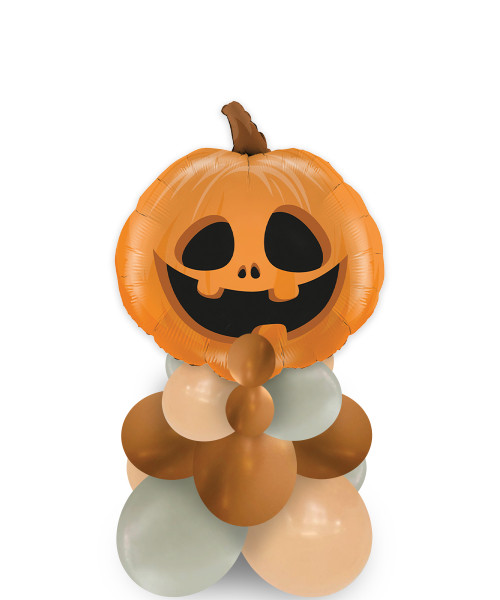 [Spooky Halloween] Funny Pumpkin Orange Chrome Balloon Stand