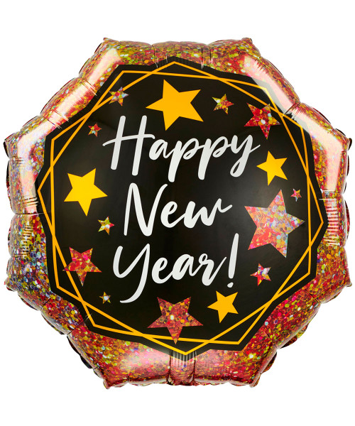 [Happy New Year 2025] Happy New Year Gold Sparkle Foil Balloon (22inch)