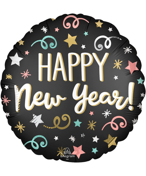 [Happy New Year 2026] Confetti Satin New Year Foil Balloon (18inch)