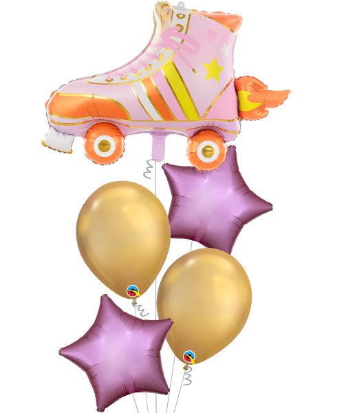 [Sports] Rookie Roller Skate in Dusty Pink Chrome Balloon Bouquet