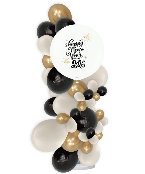 [Happy New Year 2026] Personalised Standing Organic Balloon Garland 2m - Happy New Year 2026