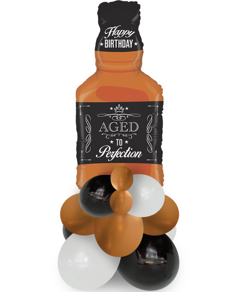 [Beverage] Aged to Perfection Whiskey Happy Birthday Balloons Stand