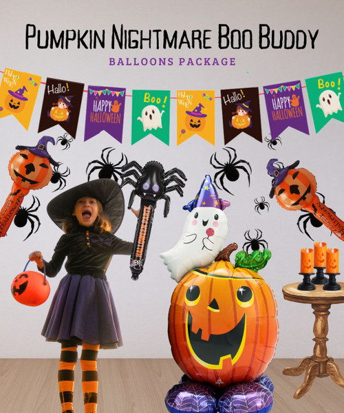 [Frightfully Fun Halloween] Spooktacular Balloons Package - Pumpkin Nightmare Boo Buddy