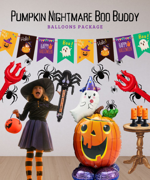 [Frightfully Fun Halloween] Spooktacular Balloons Package - Pumpkin Nightmare Boo Buddy