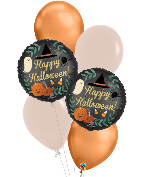 [Spooky Halloween] Nature In The Night Satin Halloween Chrome Copper Balloons Bouquet