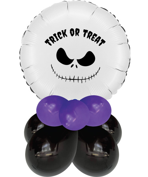 [Frightfully Fun Halloween] 18" Personalised Round Balloon Display Delight - Jack Skellington Trick or Treat

Color Combination: Round Foil Balloon White, Fashion Black, Fashion Violet