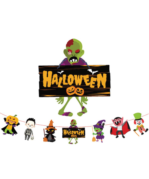 [Spooky Halloween] Halloween Themed Bunting (3 meter) - Spooky Monster