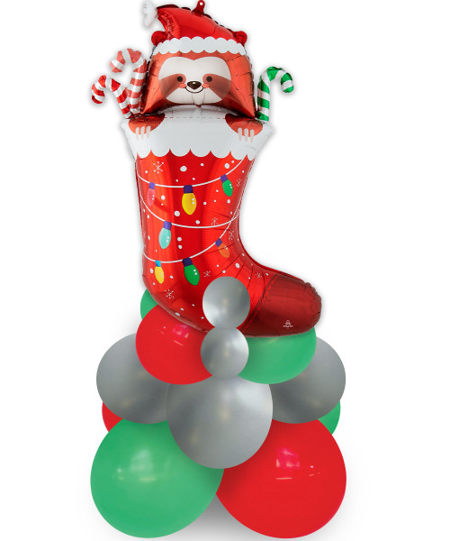 [Merry Christmas 2023] Sloth Stocking Chrome Balloons Stand