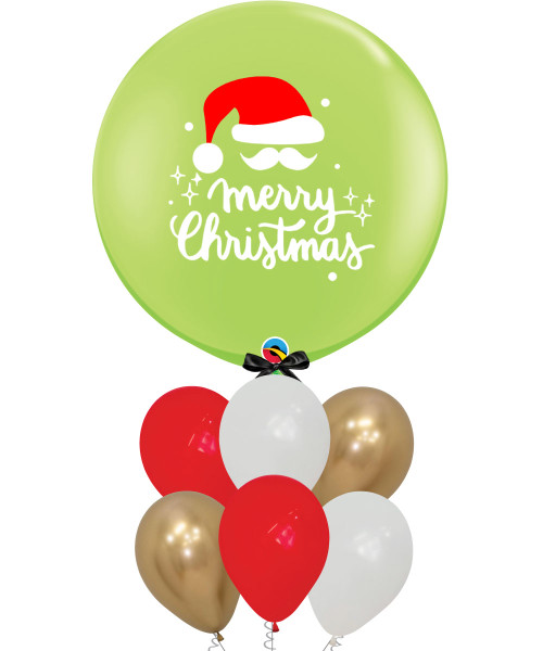 [Merry Christmas 2025] Personalised Merry Christmas Jumbo Balloons Cluster - Santa Hat