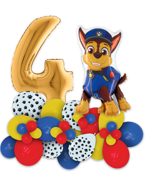 Happy Birthday Number Balloons Centerpiece - Paw Patrol (Choose your favorite Paw Patrol and Colors!)

Colors: Fashion Royal Blue, Fashion Red, Fashion Yellow, 12" All Over Paw Print Round Latex Balloon