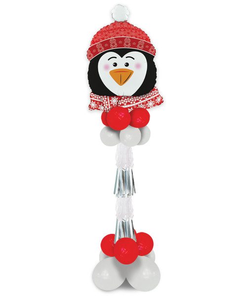 [Merry Christmas 2025] Christmas Themed Balloon Tower (2m) - Sweet Penguin Head