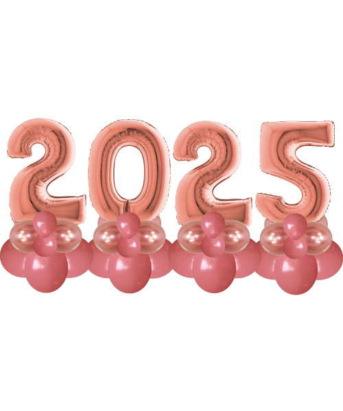 [Happy New Year 2025] Happy New Year Balloon Stand Set - Rose Gold