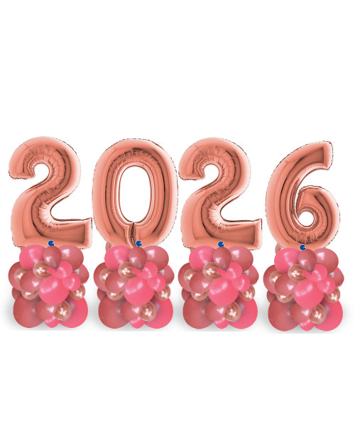 [Happy New Year 2026] Happy New Year Giant Number Balloons Stand Set (Rose Gold) - 2026

Color Combination: Fashion Tropical Coral, Fashion Rosewood and Reflex Rose Gold