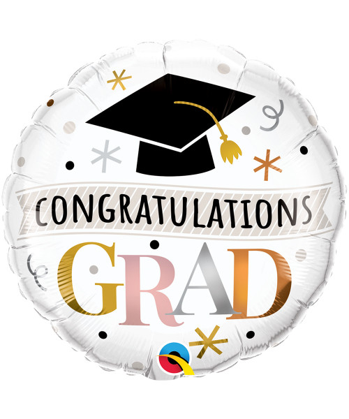 [Graduation] Congratulations Grad Rose Gold Foil Balloon (18 inch)