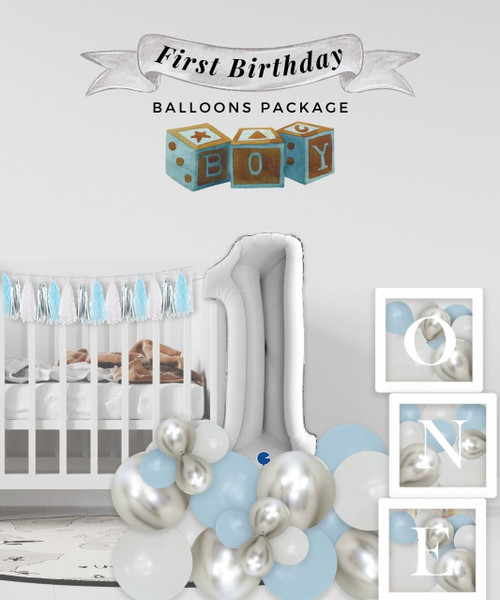 [Birthday] First Birthday Balloons Package - Baby Boy