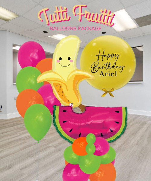 [Birthday] Tutti Fruitti (Personalised Text) Balloons Package