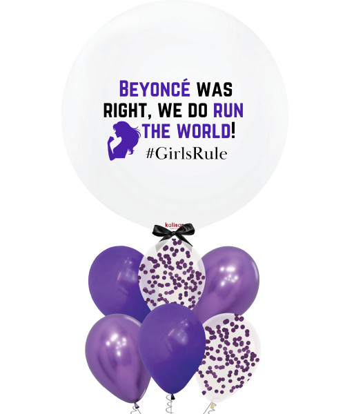 [IWD 2026] 36'' Personalised Jumbo Perfectly Round Balloons Cluster - Beyonce Was Right, We Do Run The World! #GirlsRule