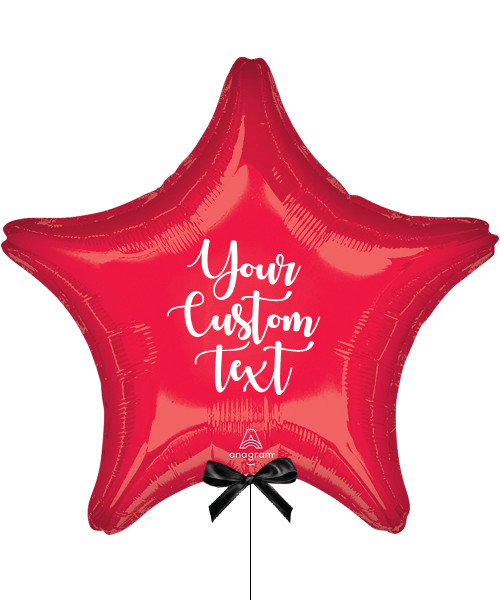 28" Personalised Giant Star Foil Balloon - Metallic Red