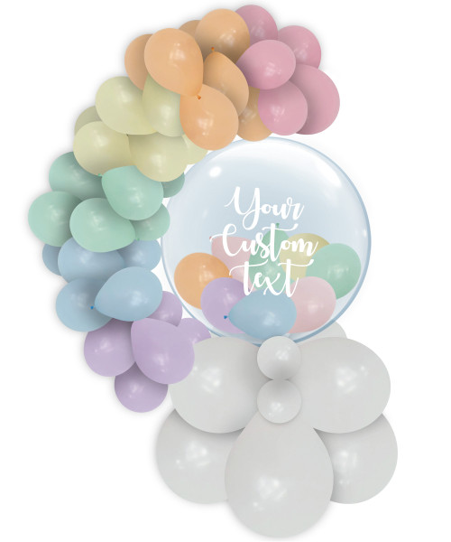 [Celebrating Teachers] Personalised Rainbow Macaron Crystal Globe Balloons Centerpiece