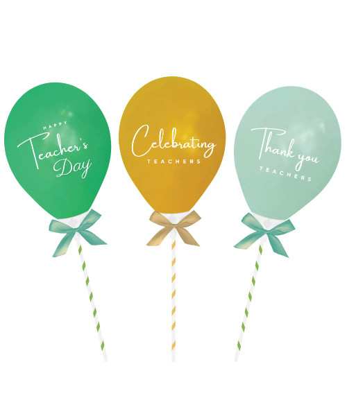 [Celebrating Teachers] Personalised 5" Happy Teacher's Day 2024 Balloon Pop Trio Set - Thank you, Teachers