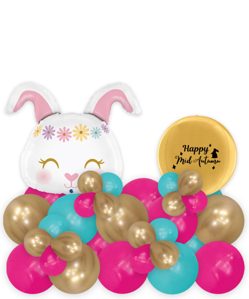 [Mid Autumn 中秋佳节] Personalised Globe Balloons Centerpiece - Rabbit on the Moon Happy Mid-Autumn