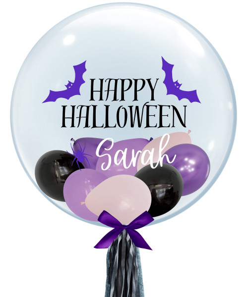 [Frightfully Fun Halloween] 24" Personalised Crystal Clear Bubble Balloon - Happy Halloween