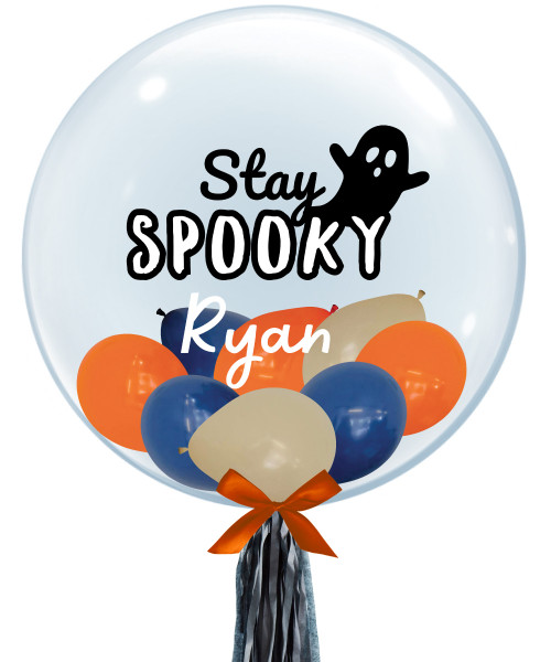 [Spooky Halloween] 24" Personalised Name Crystal Clear Transparent Balloon - Stay Spooky 