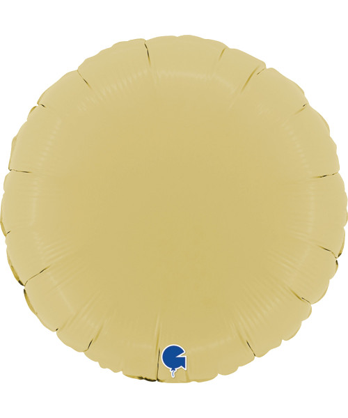 18" Round Foil Balloon - Macaron Matte Yellow
