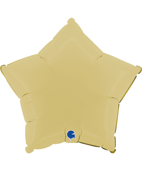 18" Star Foil Balloon - Macaron Matte Yellow