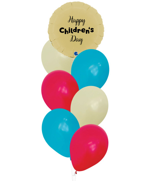 [Cheery Children's Day] Personalised Macaron Matte Yellow Round Balloons Bouquet - Happy Children's Day